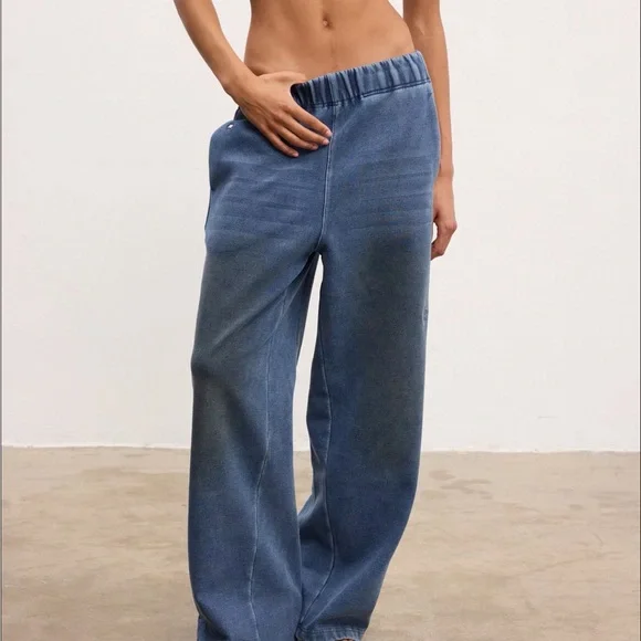 Blue Wide-Leg Jeans